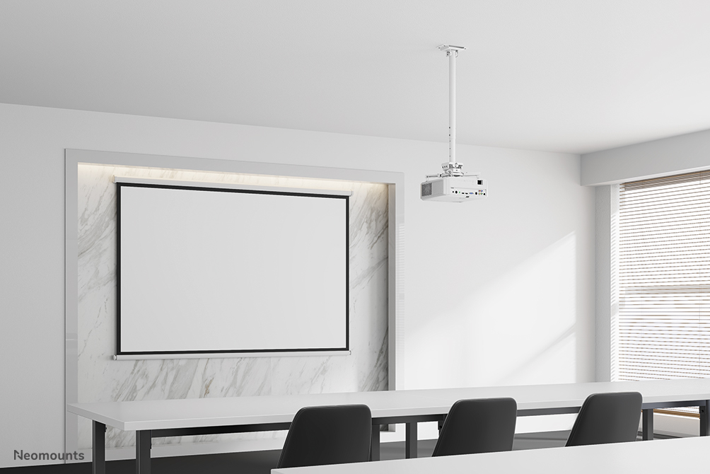 Neomounts CL25-550WH1 Soporte de techo para proyector - alt. 74,5-114,5 cm - fácil montaje - movimiento completo